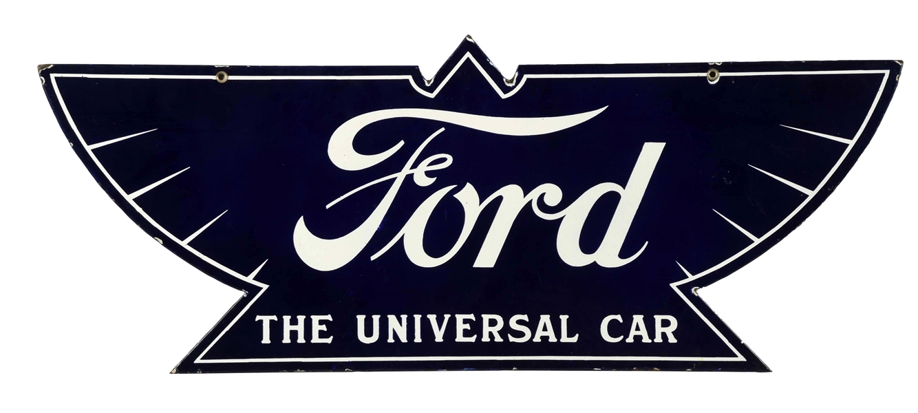 FORD "THE UNIVERSAL CAR" DIECUT SIGN (RESTORED).  