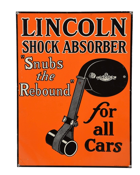 LINCOLN SHOCK ABSORBER FOR ALL CARS EMBOSSED SIGN.