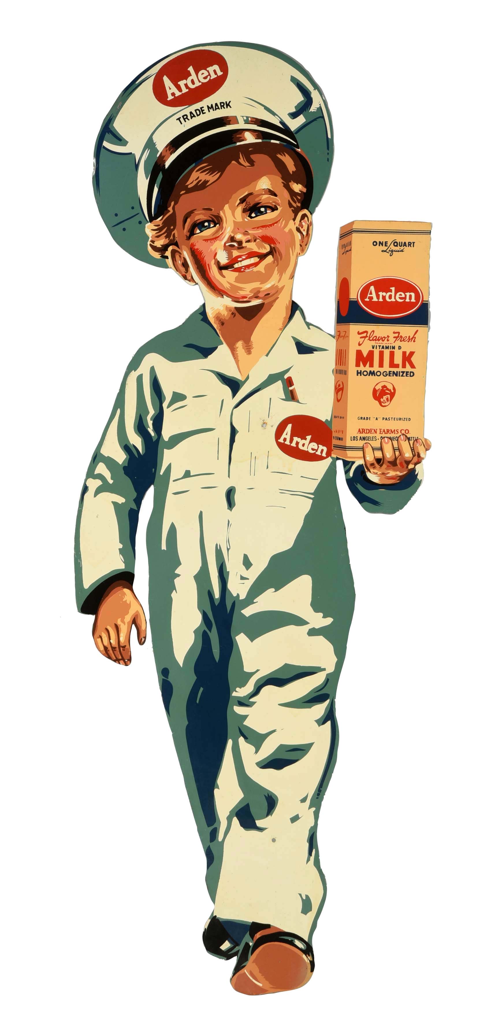 Lot Detail Arden Milk Delivery Boy Tin Diecut Sign 0084