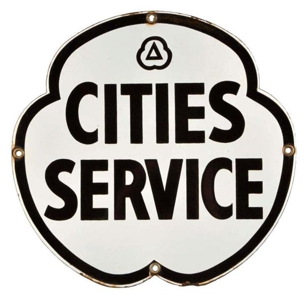 (SMALL) CITIES SERVICE PORCELAIN DIECUT SIGN.     