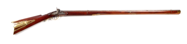 (A) FULL STOCK PENNSYLVANIA LONG RIFLE BY MOLL.   