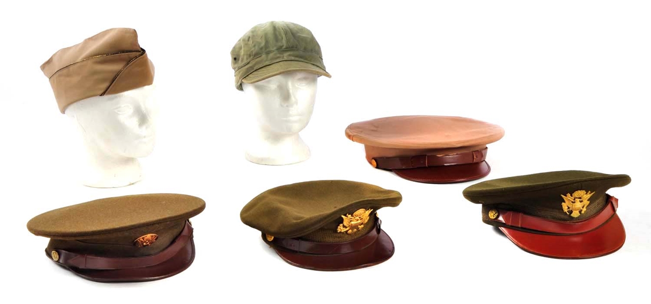 LOT OF 6: WWII AMERICAN HATS.                     