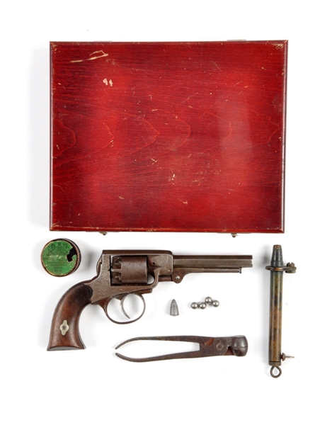 (A) CASED REMINGTON STYLE POCKET REVOLVER.        