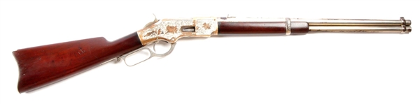 (A) ENGRAVED & NICKEL PLATED WINCHESTER 1866.     