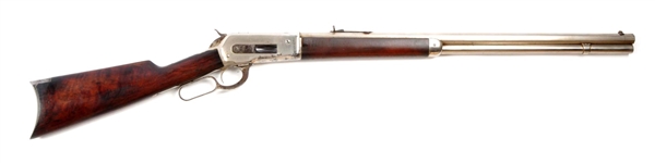 (A) PERIOD FULL NICKEL WINCHESTER MOD 1886 RIFLE. 