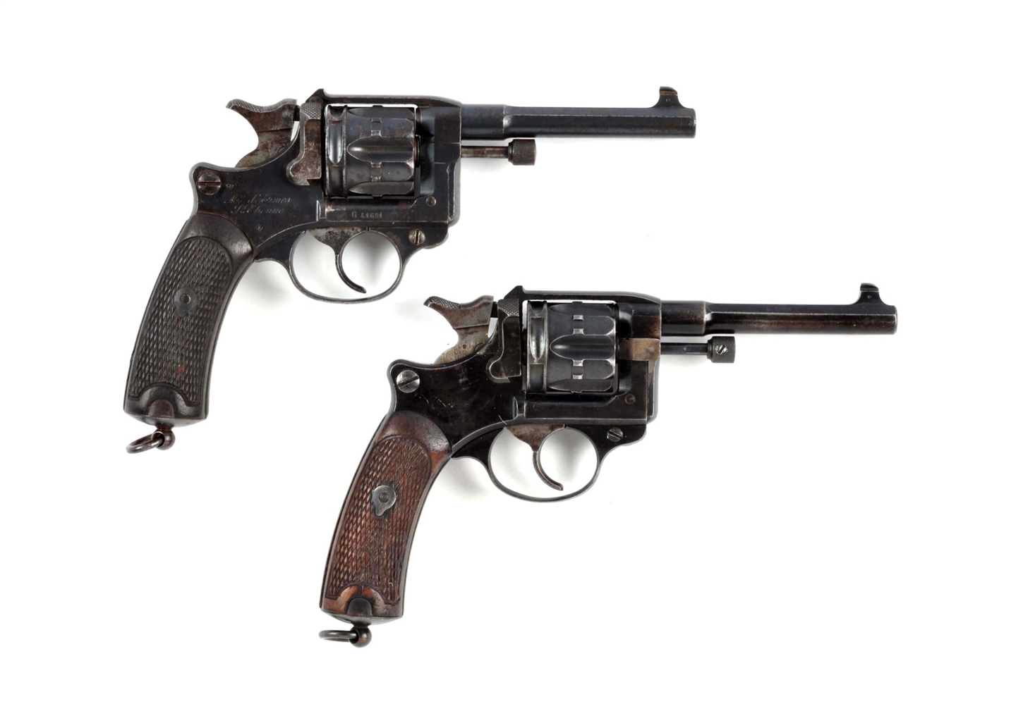 (C) LOT OF 2: FRENCH MODEL 1892 D.A. REVOLVERS.   