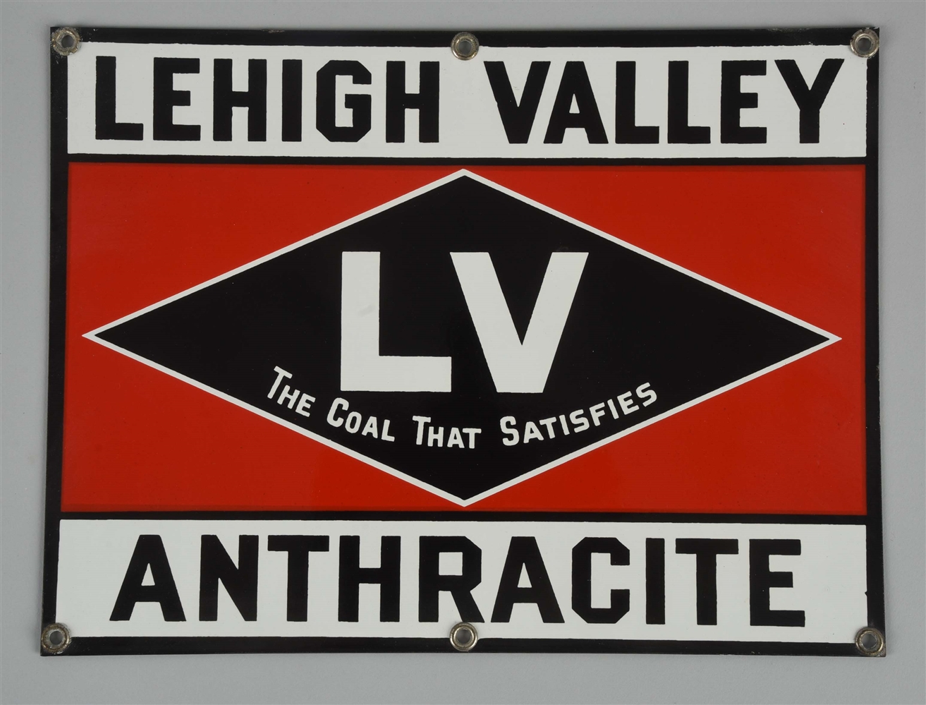 LEIGH VALLEY ANTHRACITE COAL PORCELAIN SIGN.