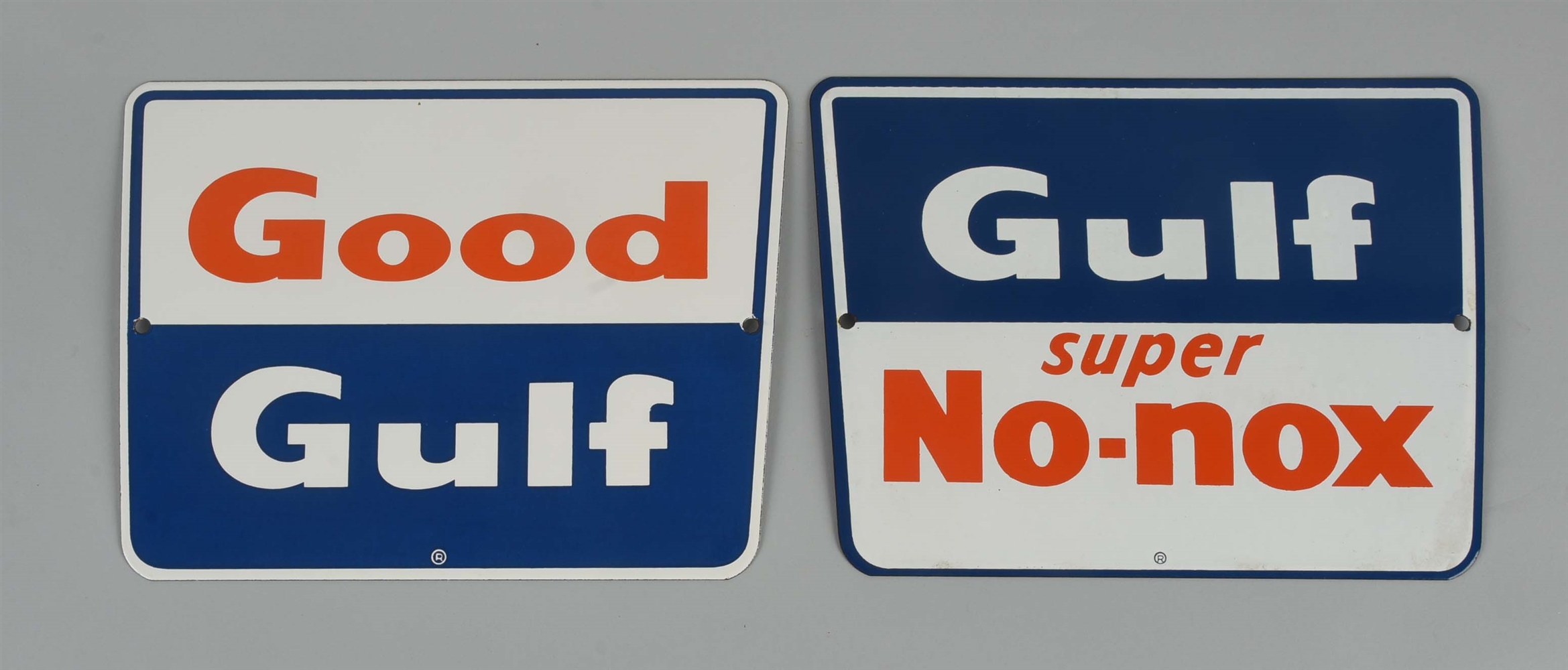 LOT OF 2:  GULF SUPER NO-NOX & GOOD GULF SIGNS.