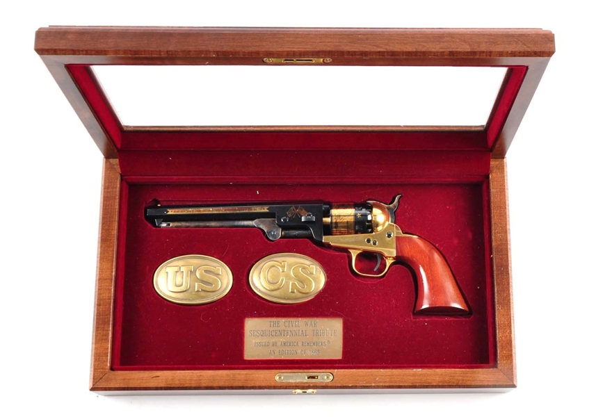 (A) CASED COLT 1851 COMMEMORATIVE REVOLVER.       