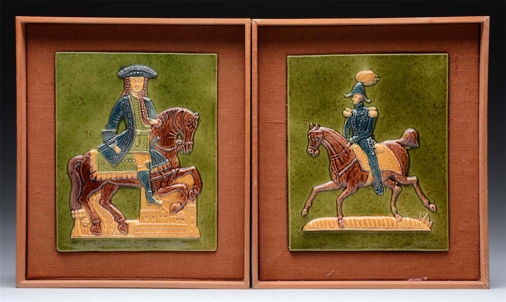 LOT OF 2: STAFFORDSHIRE POTTERY PLAQUES.          