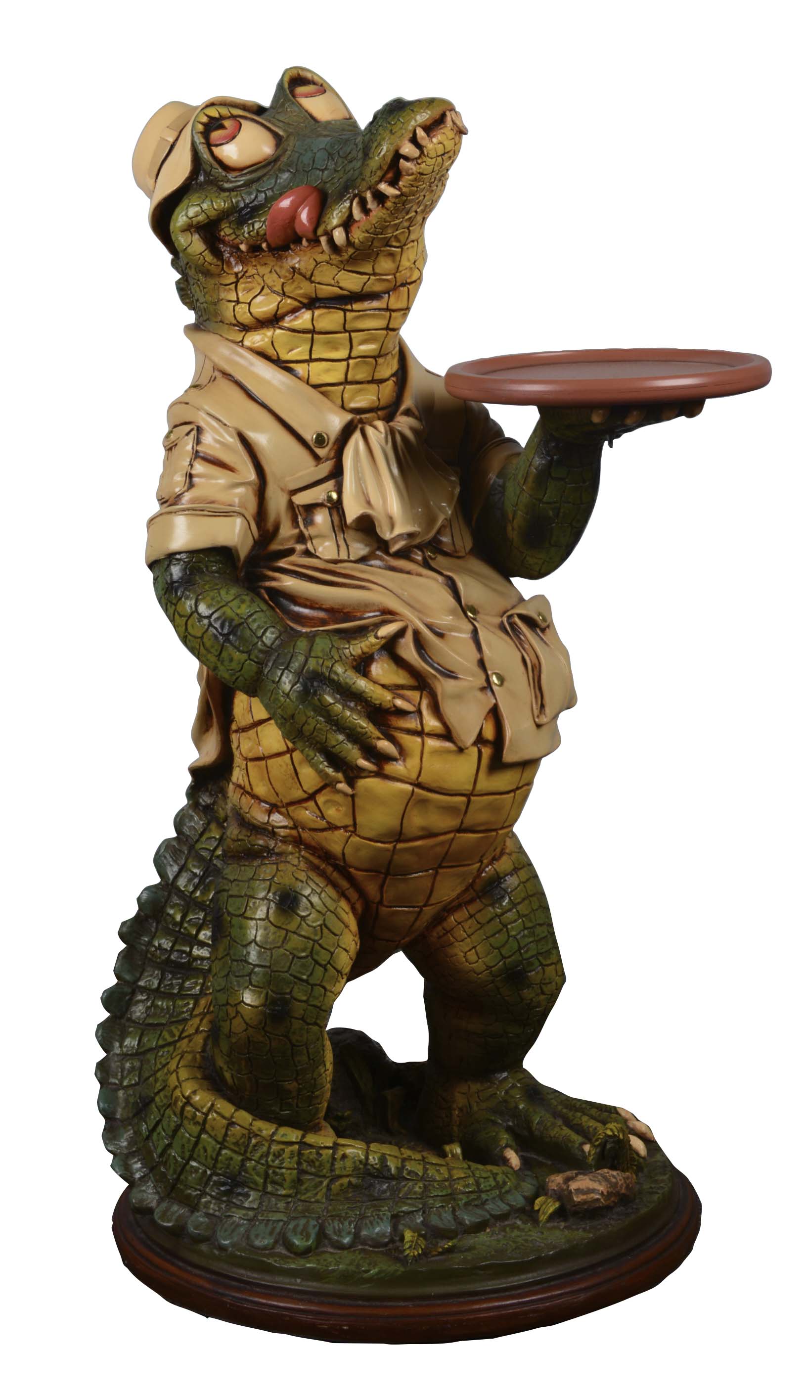 Lot Detail - CROCODILE BUTLER STAND WITH SERVING TRAY