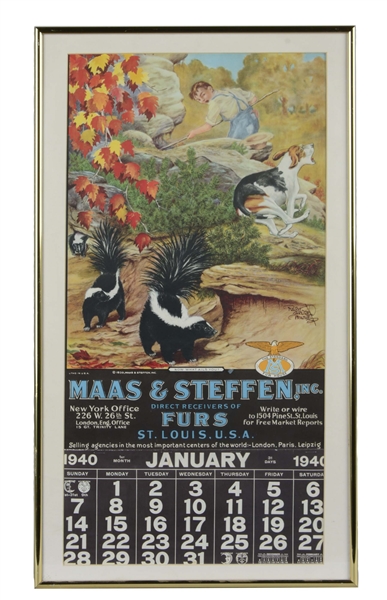 1940 MAAS & STEFFEN, INC. ADVERTISING CALENDAR