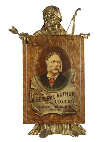 GENERAL ARTHUR CIGARS SIGN WITH STAND