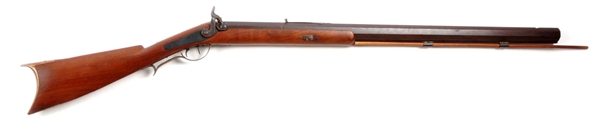 (A) HALF STOCK PERCUSSION RIFLE BY T.H. CLARK     