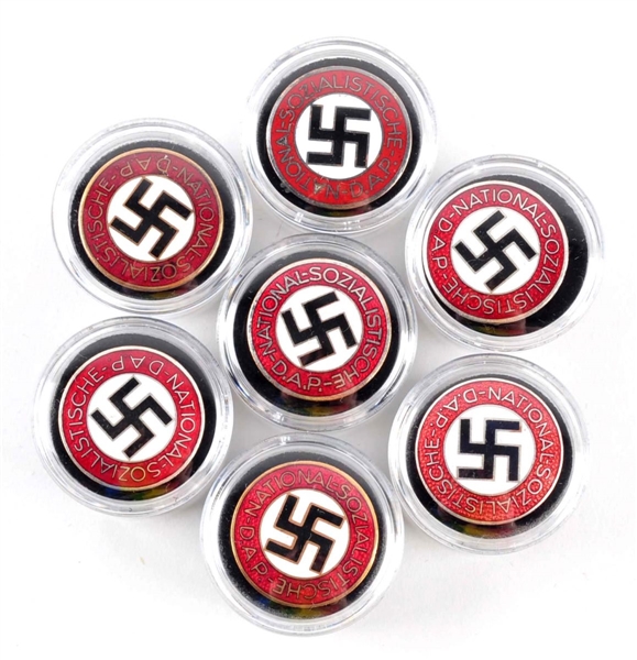 LOT OF 7: NAZI PARTY PINS.                        