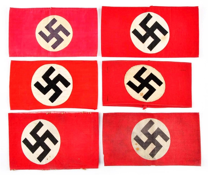 LOT OF 6: NAZI PARTY ARM BANDS.                   
