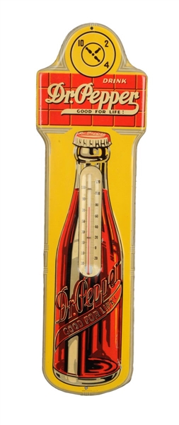 1930S DR PEPPER TIN ADVERTISING THERMOMETER.     