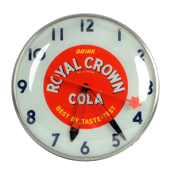 ROYAL CROWN COLA TELECHRON ADVERTISING CLOCK.     