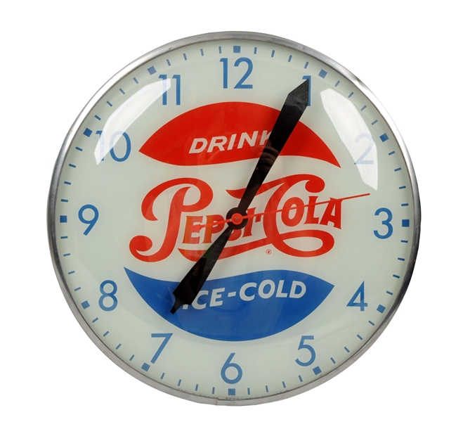 1950S PEPSI - COLA PAM ADVERTISING CLOCK.        