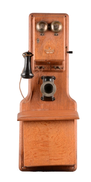 STERLING ELECTRIC CO WOODEN WALL PHONE.           