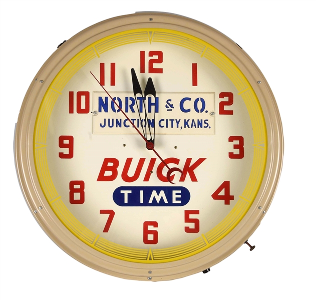 BUICK "TIME" NEON CLOCK, RESTORED.                          