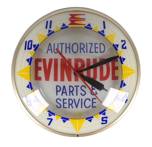EVINRUDE AUTHORIZED PARTS & SERVICE CLOCK.        