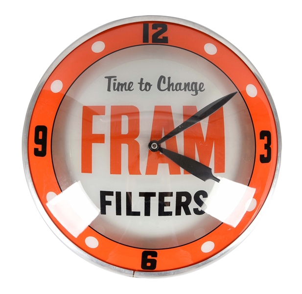 FRAM FILTERS "TIME TO CHANGE" CLOCK.              