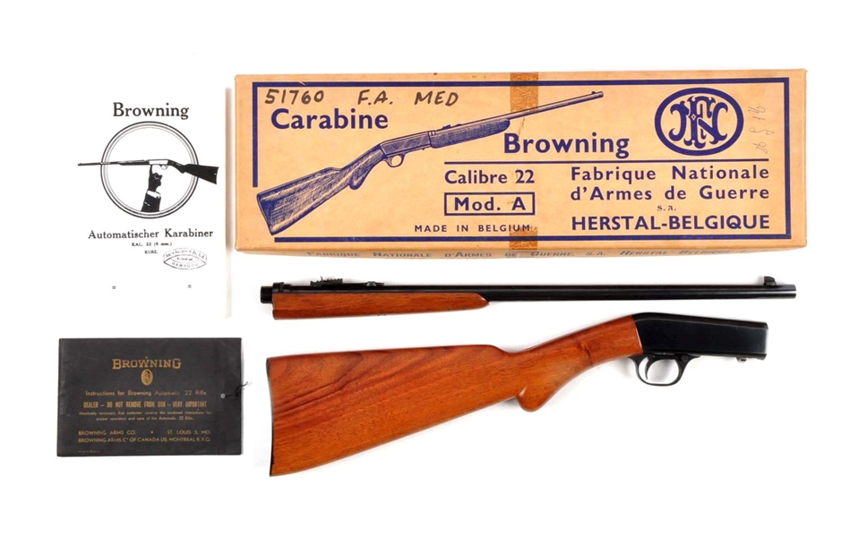 (C) MIB FN HERSTAL BELGIUM .22 MODEL A CARBINE.   