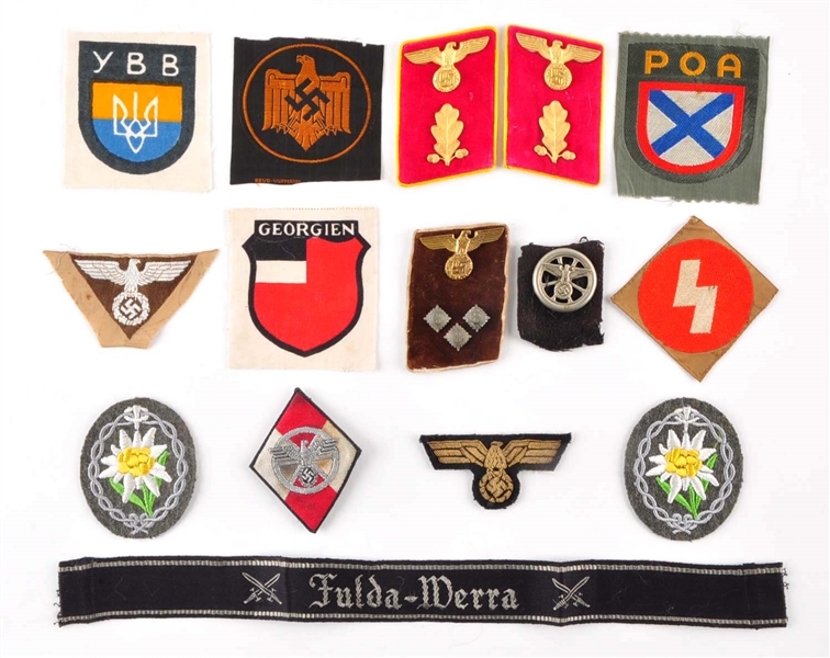 LOT OF MISC. THIRD REICH CLOTH INSIGNIA.          