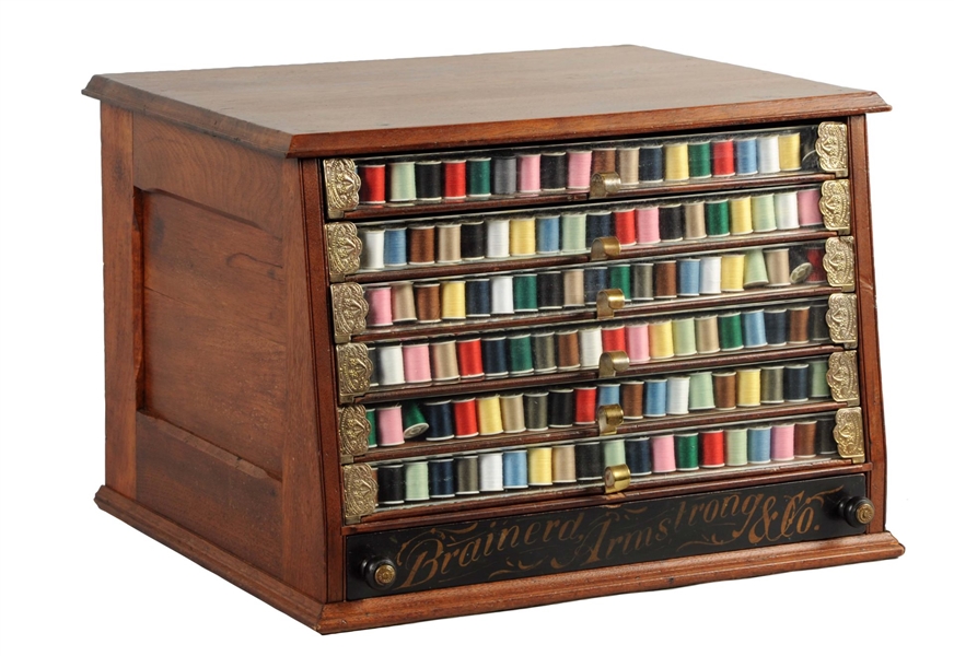 BRAINERD & ARMSTRONG SPOOL CABINET.               