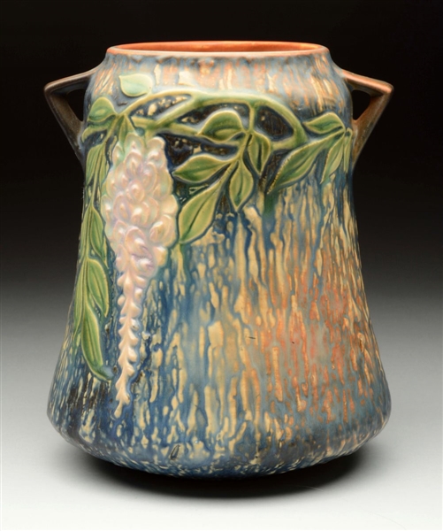 ROSEVILLE POTTERY VASE WITH GRAPES ON IT.         