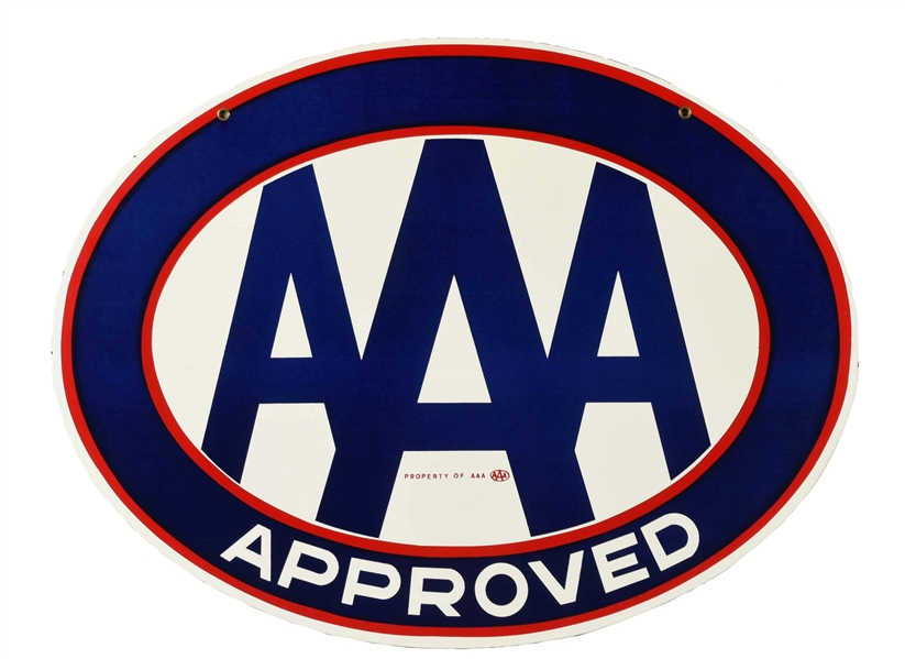 AAA APPROVED PORCELAIN OVAL PORCELAIN SIGN.                   