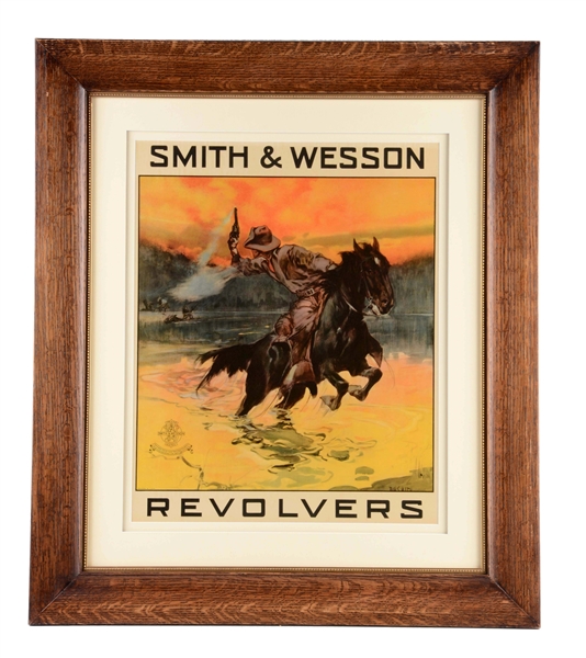 SMITH & WESSON REVOLVERS ADVERTISING POSTER.