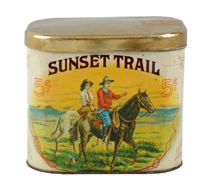SUNSET TRAIL 5¢ CIGAR TIN.