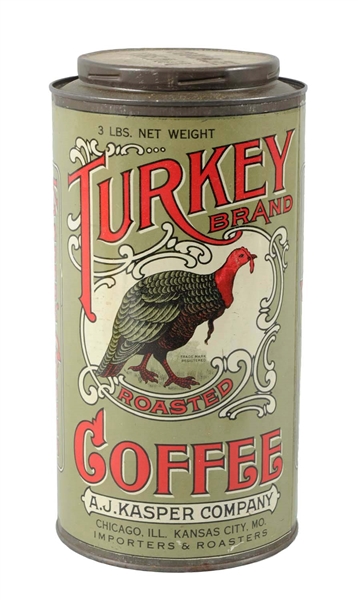 TURKEY BRAND COFFEE TIN.
