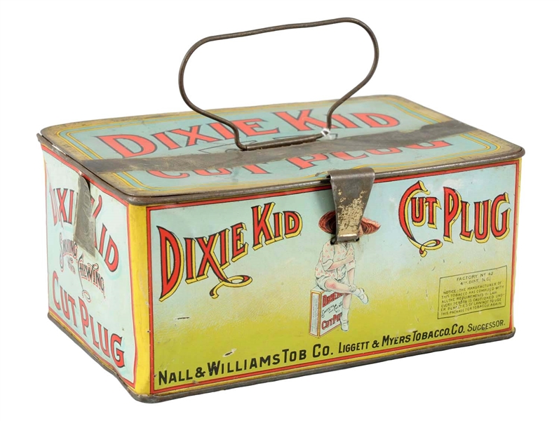 DIXIE KID LUNCH BOX TIN W/ LITTLE GIRL.