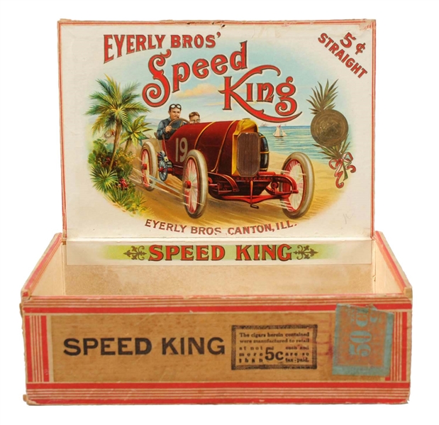 EARLY SPEED KING CIGAR BOX.