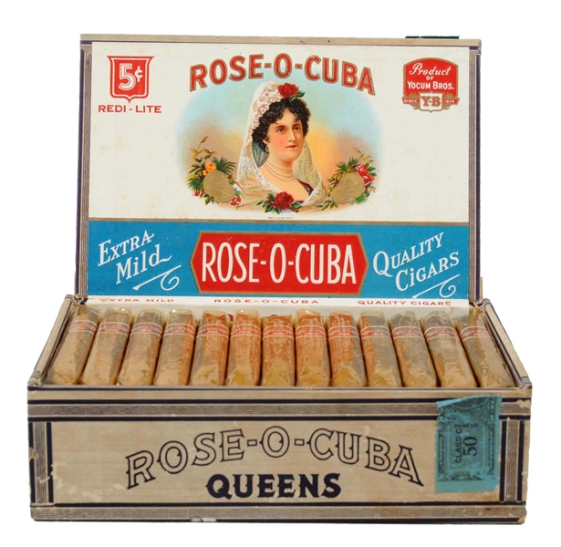 FULL BOX OF ROSE-O-CUBA CIGARS.