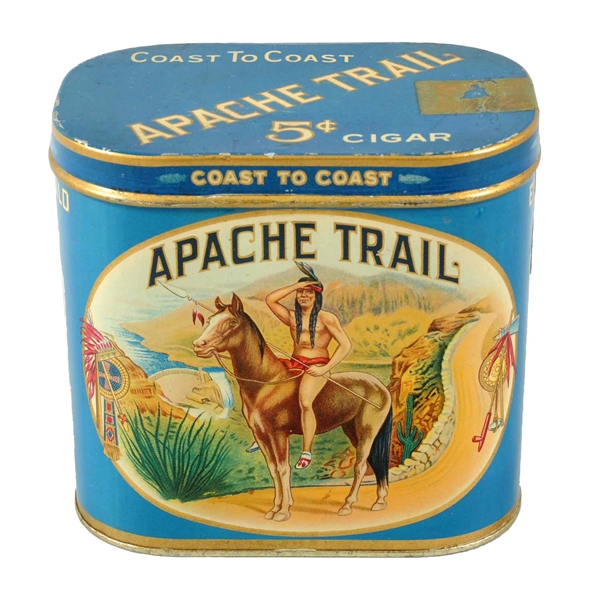 APACHE TRAIL 5¢ CIGAR TIN.