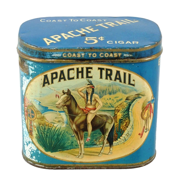 APACHE TRAIL 5¢ CIGAR TIN.
