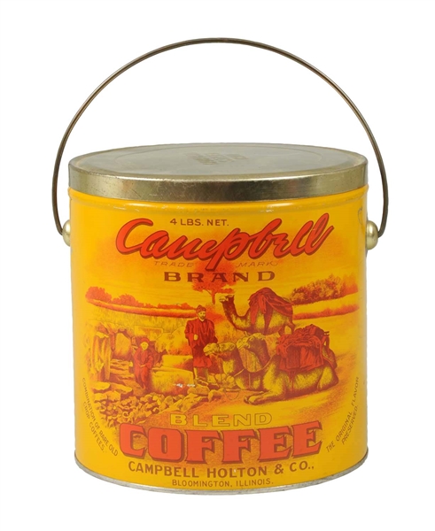 CAMPBELL YELLOW 4LB COFFEE TIN.