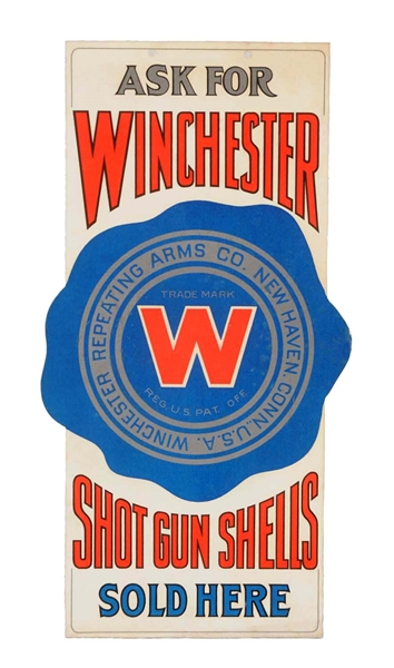 WINCHESTER SHOT GUN SHELLS ADVERTISING SIGN.