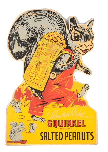 SQUIRREL BRAND SALTED PEANUTS ADVERTISING SIGN.