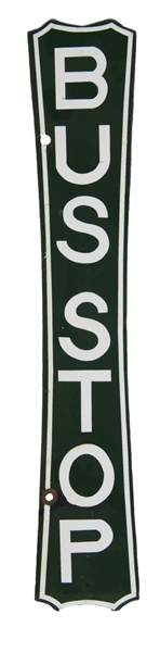 DOUBLE SIDED PORCELAIN BUS STOP SIGN