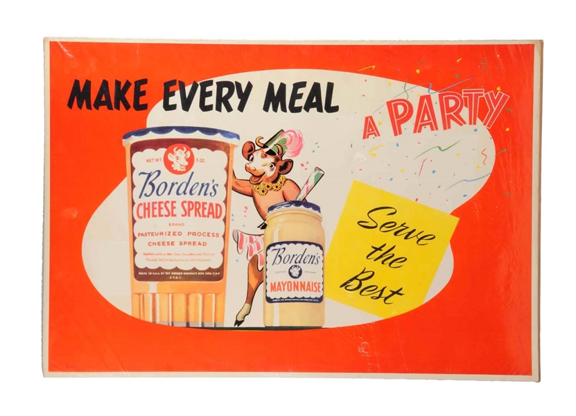 1950S LARGE BORDENS PAPER POSTER.