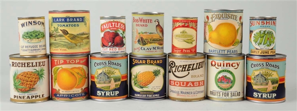 LOT OF 14: FOOD CANS.