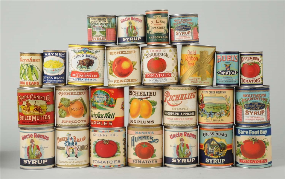 LOT OF 26: EARLY FOOD RELATED CANS.