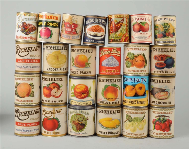 LOT OF 25: EARLY FOOD RELATED CANS.