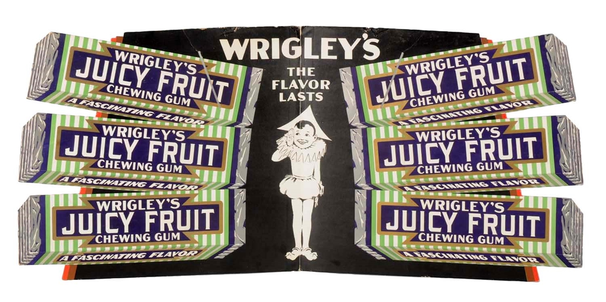 LARGE WRIGLEY’S JUICY FRUIT WINDOW DISPLAY ELEMENT.