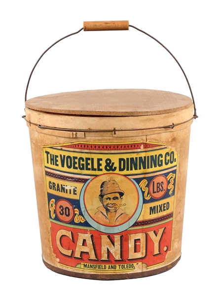THE VOEGELE & DINNING CO. MIXED CANDY BUCKET.